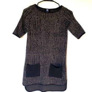 W by Worth High Low Sweater Short Sleeve Dress XP